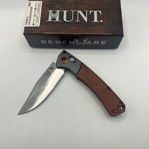 Benchmade Crooked River Folding Pocket Knife - Brown Handle